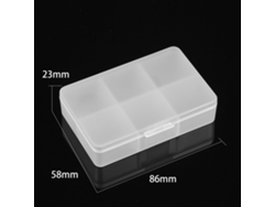 Caja Rectangular Portátil De Plástico Transparente Para Guardar Pastillas, Con 6 Compartimentos.