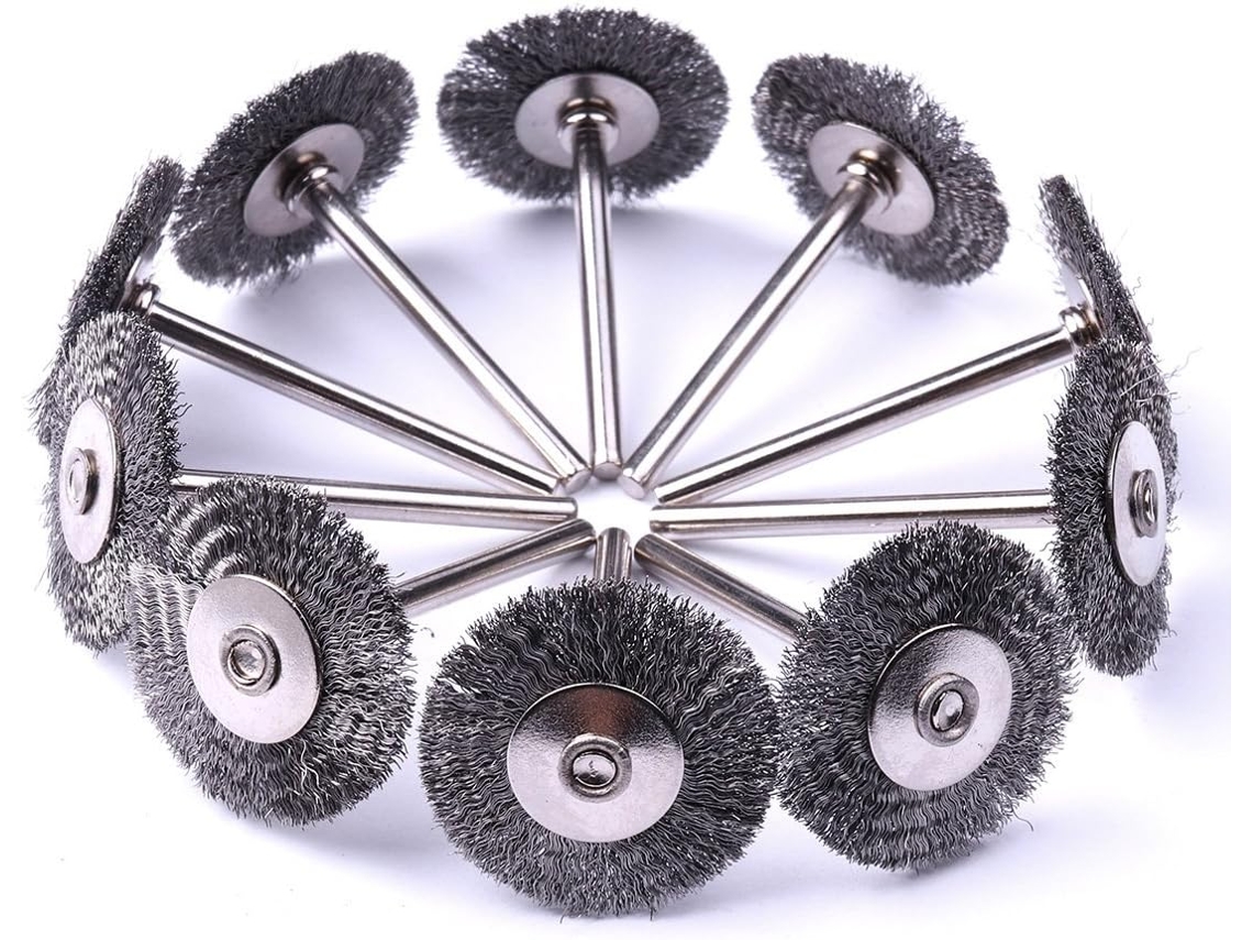 RNEMITERY 20pcs 1 pulgada / 25mm cepillo de corte Mini cepillo de alambre para herramientas rotativas de molienda de matrices