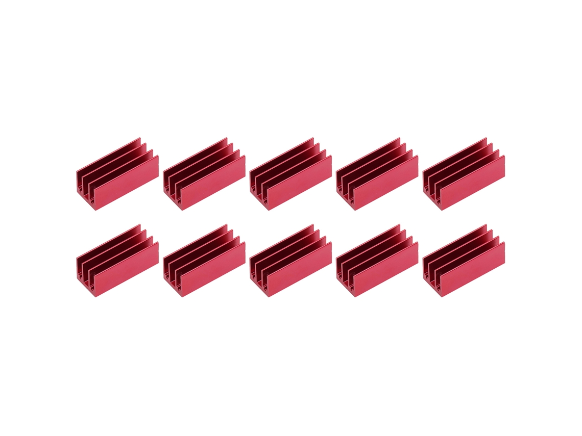10 Piezas Disipador De Calor De Aluminio 40x16x16mm Kit Radiador Enfriador Térmico Rojo