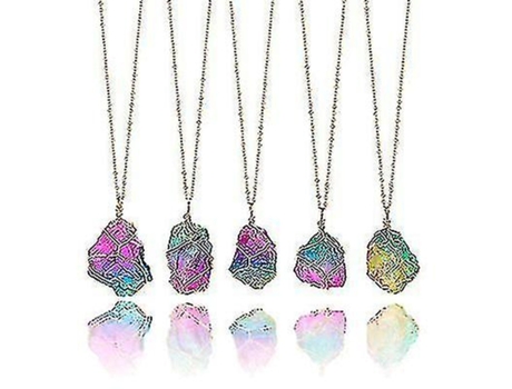 Collar de cristal Rainbow con detalles de oro hechos a mano-3