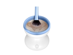 Limpiador eléctrico de brochas de maquillaje, automático, portátil, USB, para todos los tamaños de brochas, base, contorno, sombra de ojos, azul USHION