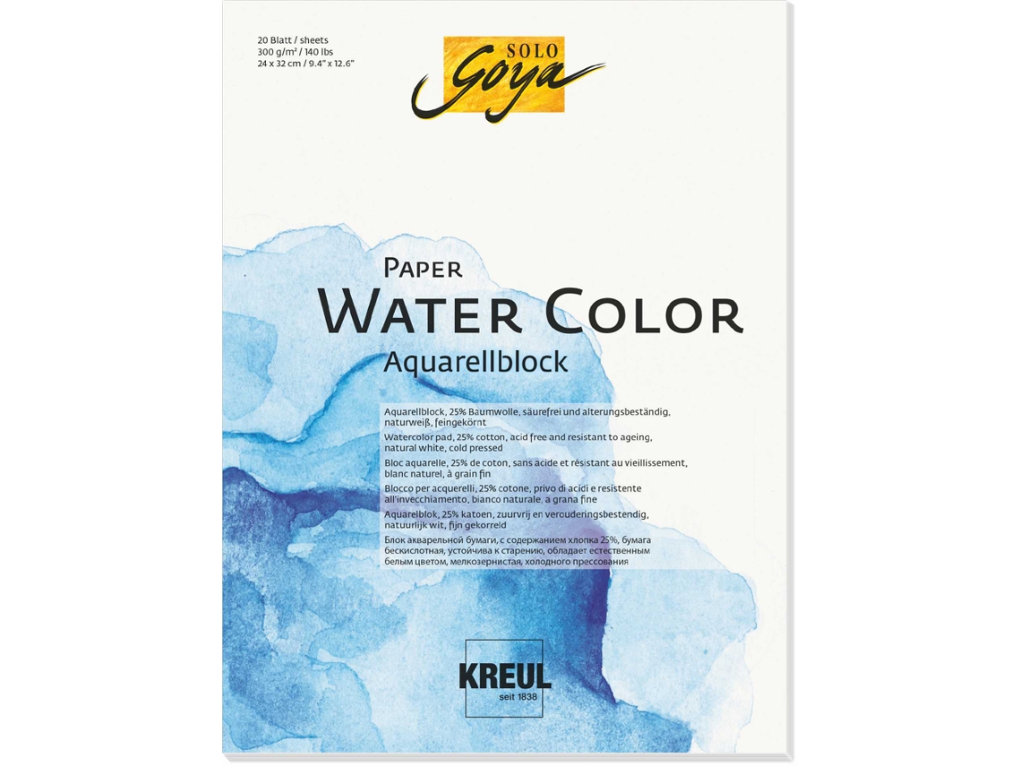 Bloco de Artista KREUL Solo Goya Papel Acuarela 240X320 Mm