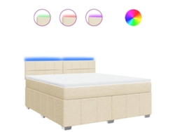 Maison Exclusive - Cama Box Spring Con Colchón Tela Color Crema 180x200 Cm