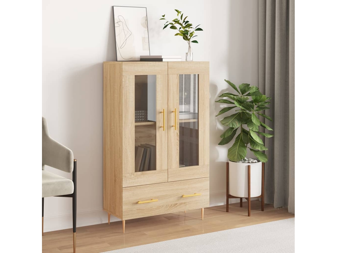 Lovely Home Armario Alto Derivados de Madera 69,5X31X115Cm Roble Sonoma
