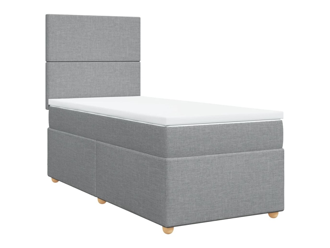 Maison Exclusive - Cama Box Spring Con Colchón Tela Gris Claro 90x200 Cm