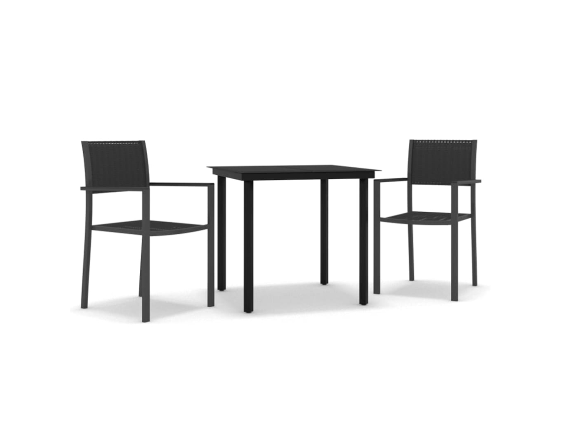 Maison Exclusive - Juego De Comedor Para Jardín 3 Piezas Negro