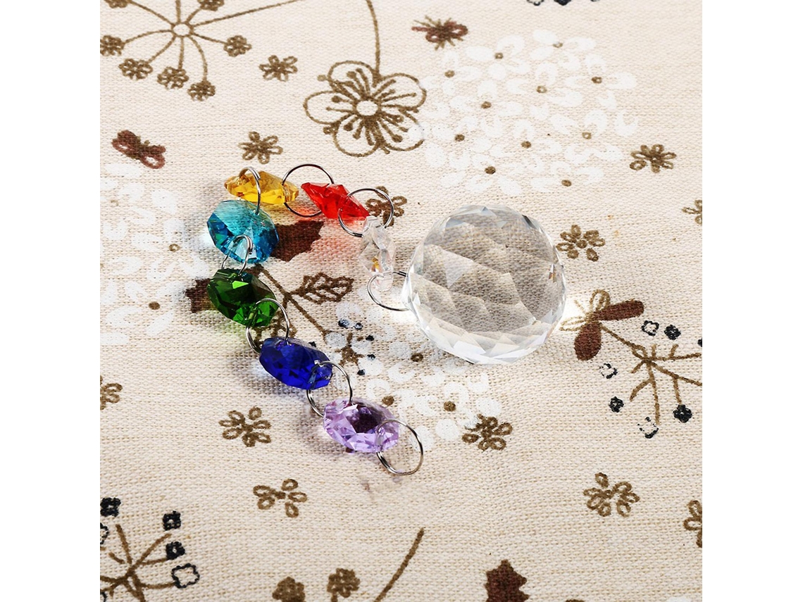 Colgante de cristal K9 hecho a mano con efecto arcoíris, 19,5 x 3 cm, para decoración de ventanas.