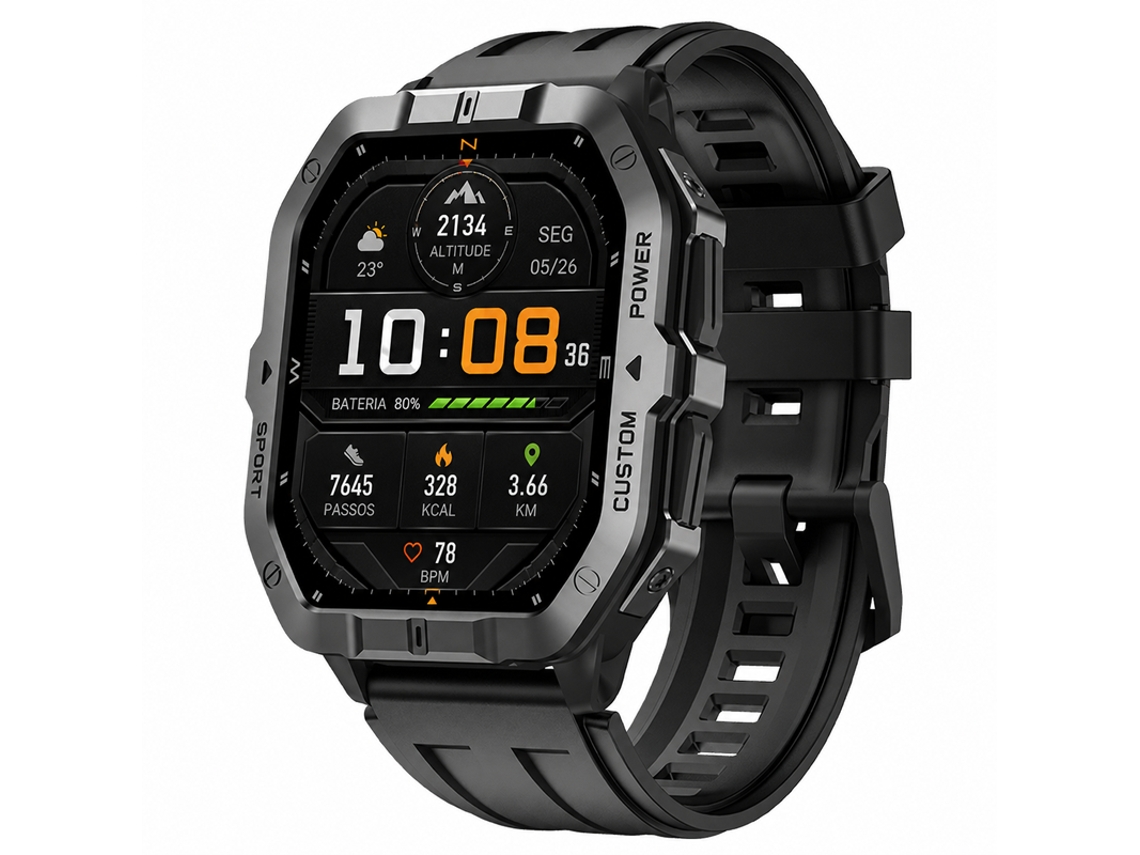 Smartwatch Chronus C32 Pro (gps - 2atm Para Natación - Brújula - Llamadas Bluetooth - Negro)