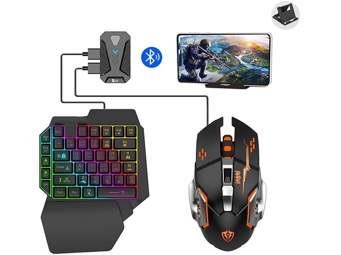 Kit de juegos Bluetooth Stelasplen negro (teclado, ratón, receptor)