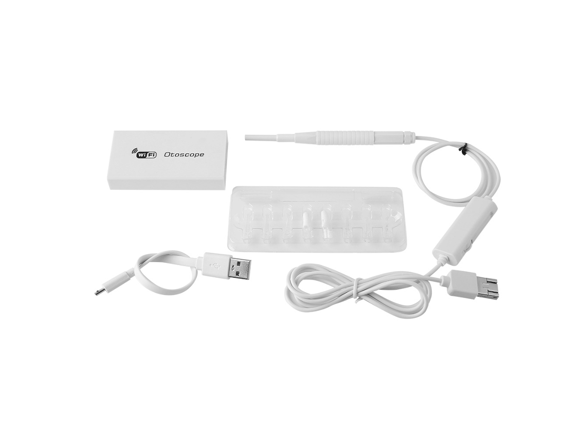 Endoscopio Médico Visual 2 En 1 F190 Wifi Con Cámara De 6 Led Y 3,9 Mm Para Inspección De Oído, Nariz Y Boca.