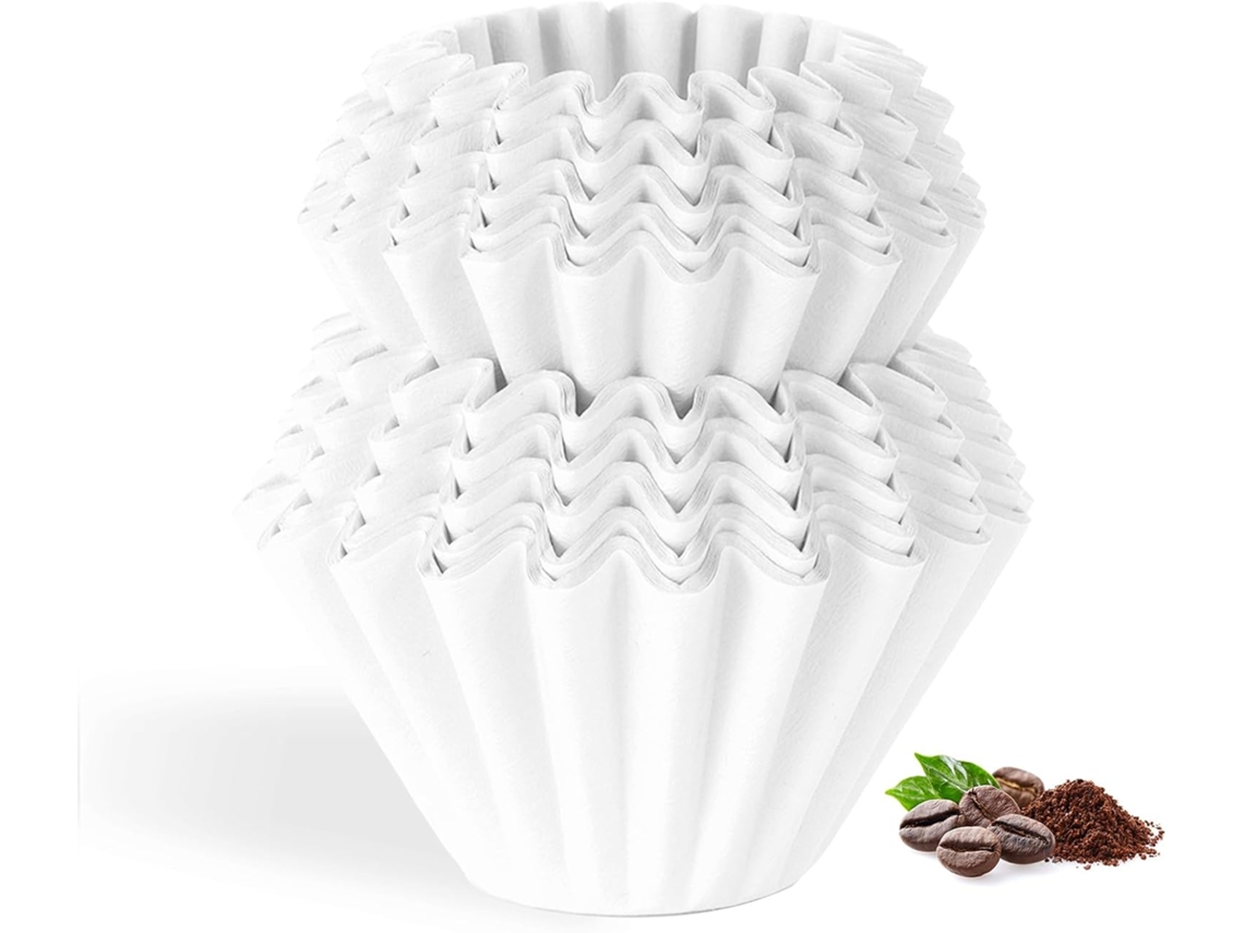 Filtro de café, 4/5 tazas, cesta natural, papel de filtro, 100 unidades, Chrui (blanco)