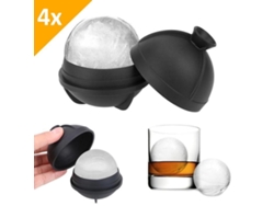 4 Moldes Bola Hielo 6cm Silicone Prueba Fugas, Para Whisky Cocteles