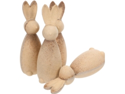 Juego De 4 Figuras De Conejos De Madera Natural Sin Pintar, Decoración De Pascua Para Manualidades.