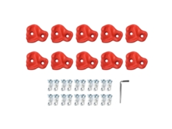 10 Piezas Agarres De Escalada En Pe Con Mango Ergonómico Para Pared De Escalada Interior Y Exterior Rojo