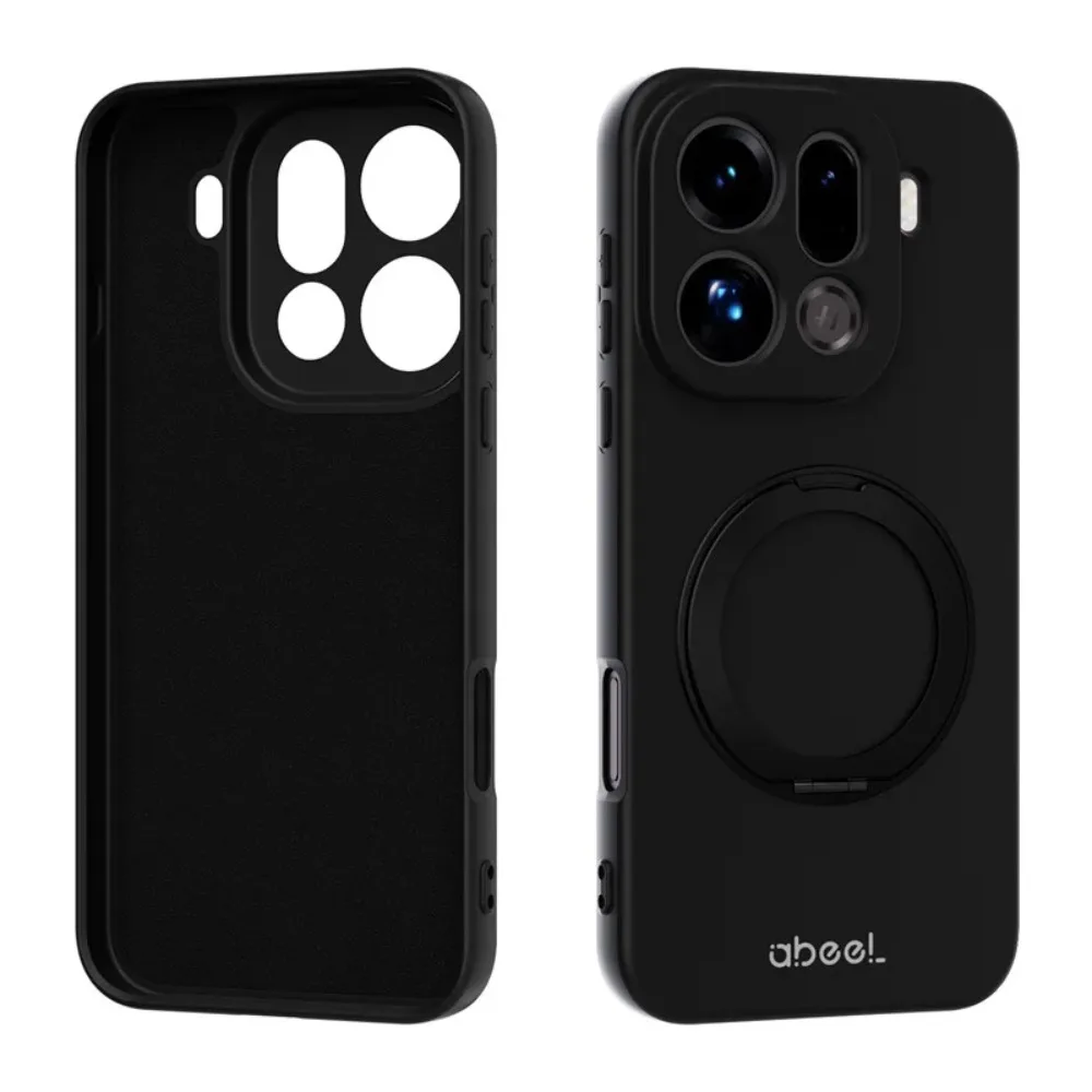 (negro, Oppo Find X9) Funda Suave De Silicona Líquida Respetuosa Con La Piel, Soporte De Anillo Magnético De 360°, Protección Integral.
