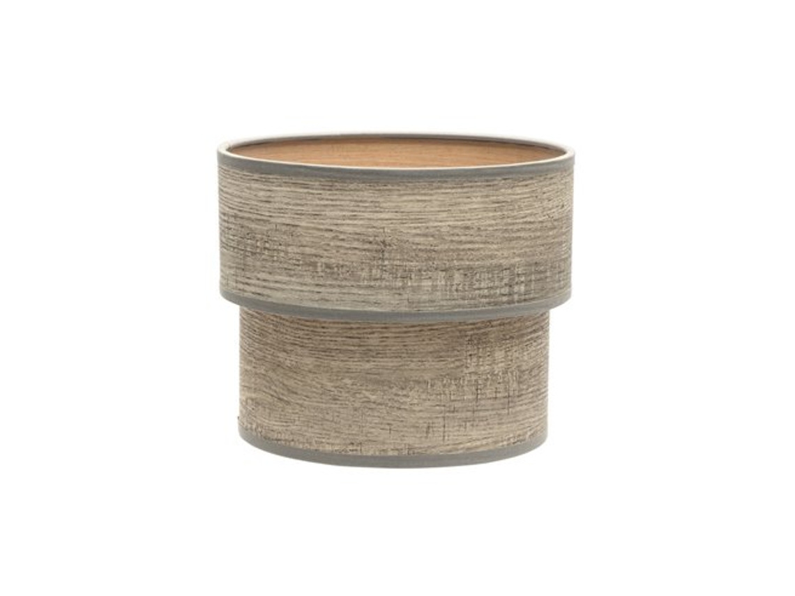 Pantalla Sobremesa Doble Smile Madera Gris E14 (18x16x16cm)