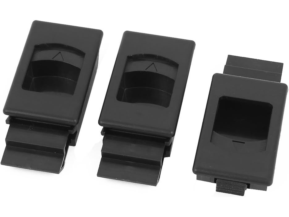 Plástico Cerradura Deslizante Rectangular Negro Puerta Ventana Armario, 3