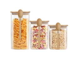 Juego de 3 tarros de cristal CHEFFINGER con tapas de corcho transparentes y herméticas