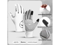 (blanco S) Guantes De Ciclismo Profesionales Para Exteriores, Pantalla Táctil Sensible, Absorción De Impactos Y Antideslizantes.