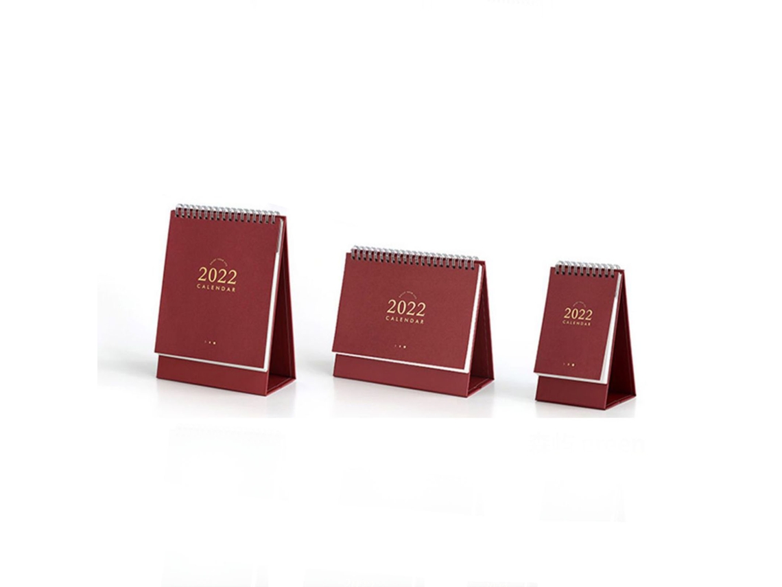Calendario De Mesa 2022 Clásico Estilo Simple Textura Multifuncional Memo Grande Rojo Calendario Desktop