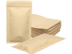 100 bolsas de papel amarillas, 11,8 x 18 cm, con cierre de cremallera, ecológicas, para alimentos. ZYBLSSBB