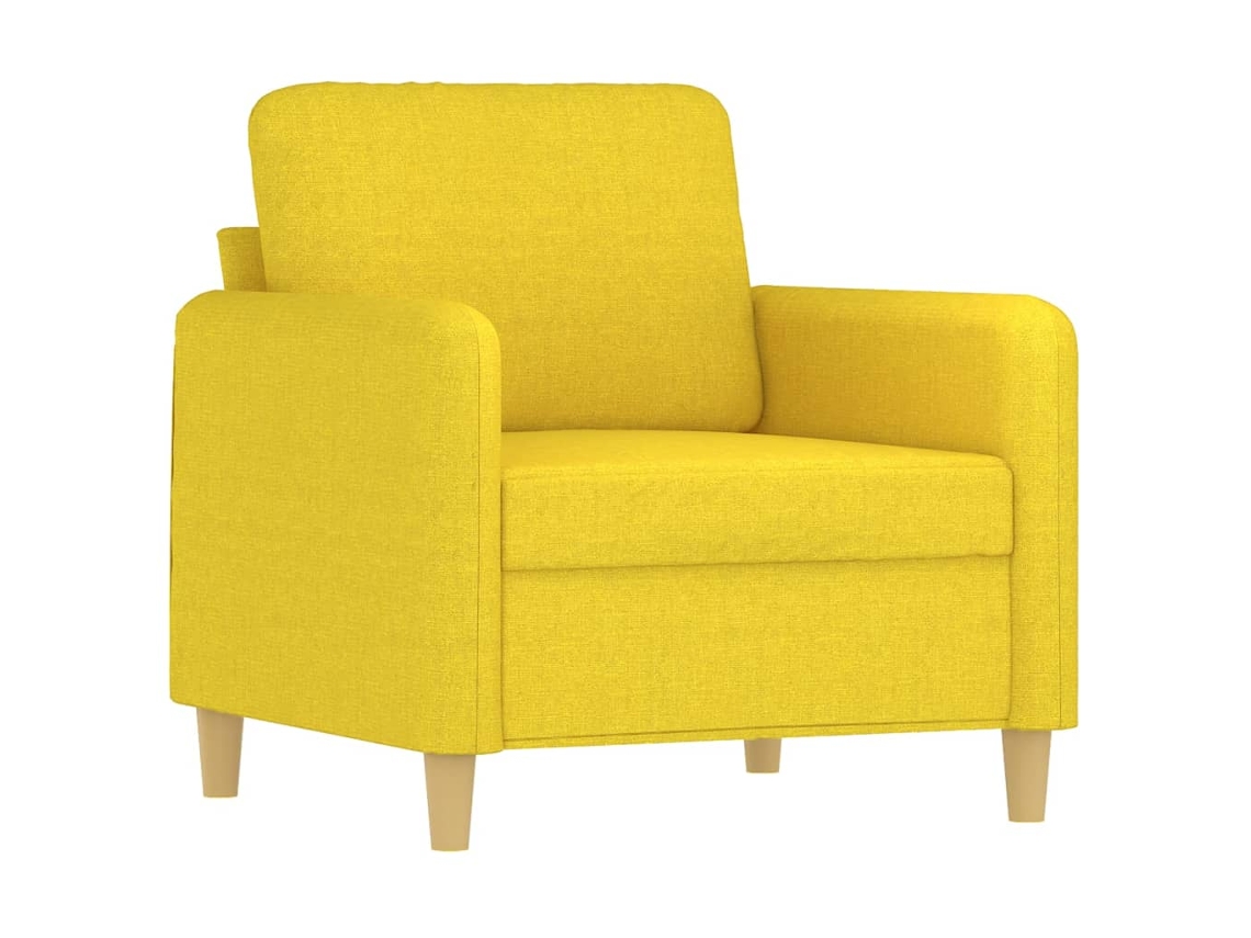 Juego De Sofás Con Cojines 4 Piezas Tela Amarillo Claro