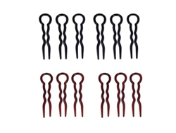 12 Pinzas Para El Cabello Sencillas En Forma De U Con Diseño De Espiral Para Peinados, Fabricadas En Resina Abs Duradera.