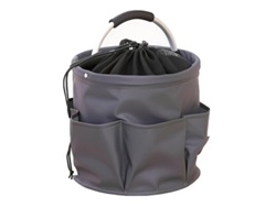 Cesta de almacenamiento plegable y portátil para camping, picnics y organización de herramientas (estilo cordón / gris) Czhhmart