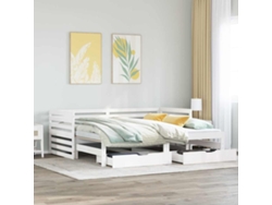Sofá Cama Individual Con Cajones Lovely Home Blanco (90x200cm)