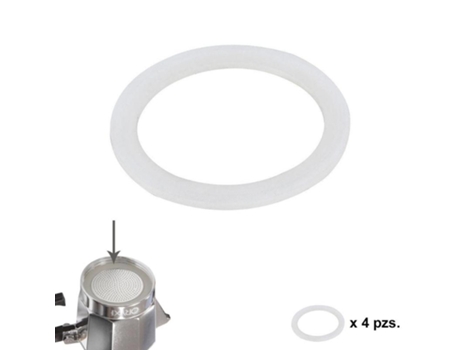 Junta Goma Silicona Cafetera Aluminio Classic / Inducción 2 Tazas (4 Unidades) ORYX