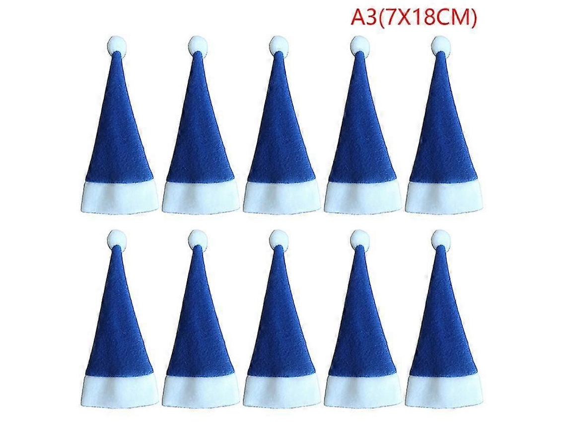 10 piezas de sombreros navideños, decoraciones, vajilla navideña, sombrero navideño, tenedor, cuchillo, bolsa, Nostalgia88