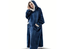 Manta Con Capucha, Pijama De Invierno De Franela, Manta Unisex Para Llevar Puesta, Sudadera Con Capucha Sherpa (azul Marino-capucha 120 Cm) Cuich