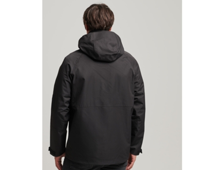 Abrigo Impermeable para Hombre SUPERDRY (XL - Poliéster - Negro)
