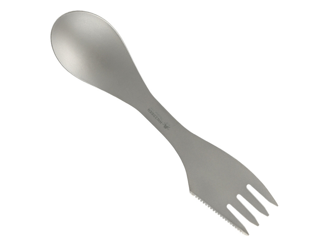 Utensilio De Camping 3 En 1 De Titanio Con Cuchara, Tenedor Y Cortador. Ideal Para Acampar Y Hacer Senderismo.