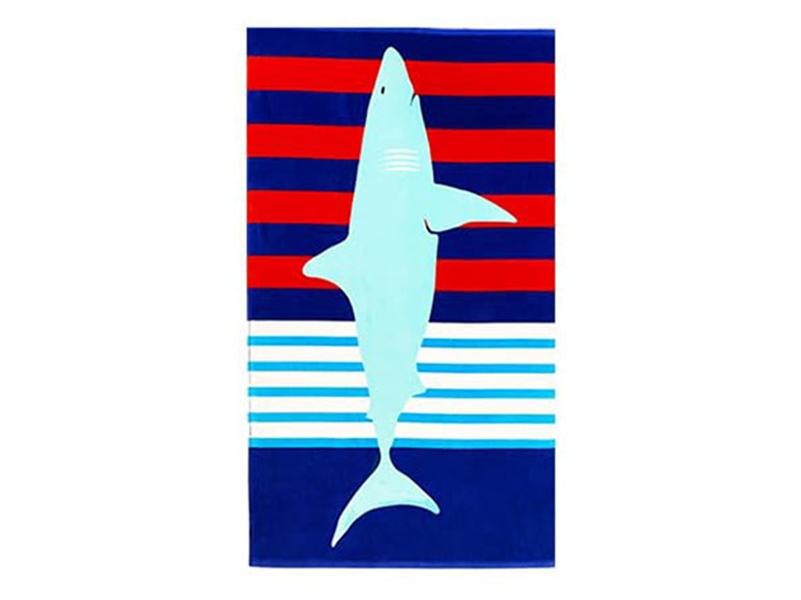 Toalla de playa de microfibra Yuysan para niños, absorbente y de secado rápido, 140x70cm, azul y rojo.
