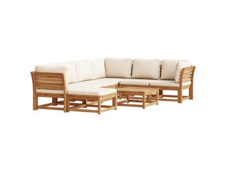 Conjunto 8 de muebles jardín VIDAXL con cojines madera maciza acacia