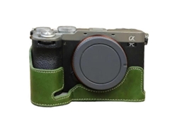 Funda de piel sintética compatible con Sony A7cii, tapa inferior de cámara, diseño de tornillo, funda protectora antiarañazos Facpoet