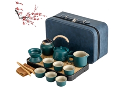 Juego de té chino Gongfu de 14 piezas en porcelana esmaltada con bandeja, estilo japonés, regalo para amantes del té.