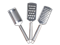 Rallador de queso multiusos Chefs Essential (paquete de 3) con diseño ergonómico y apto para lavavajillas para aventuras en la cocina.