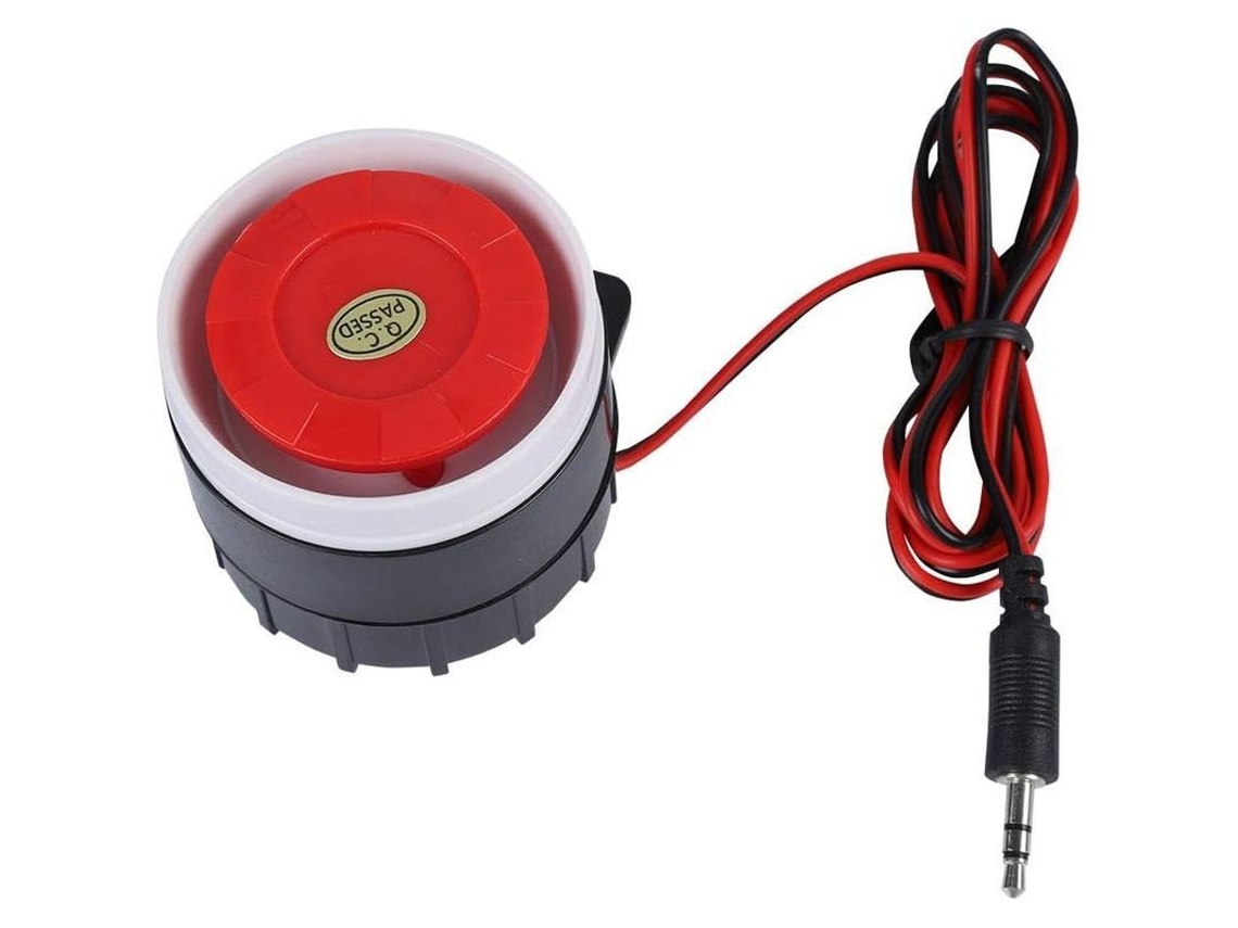 Sirena Mini De Cable Rojo Sistema De Alarma Sonora 120db Portátil Fácil Instalación Sin Cables