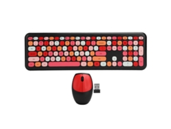 Conjunto De Teclado Y Ratón Inalámbricos 2.4g, 110 Teclas, Accesorio Para Ordenador, Negro.