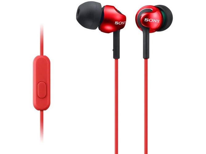 Auriculares con Cable SONY Mdrex110 (In Ear - Micrófono - Rojo)