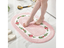 Alfombrilla De Baño Con Diseño Romántico De Rosas, Antideslizante, Absorbente, 40 X 60 Cm, Rosa.