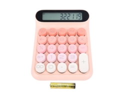 Calculadora Mecânica Cute Com Teclas 24 Lcd Display Antiderrapante Para Escritório Estudantes Rosa