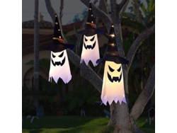 Decoraciones De Halloween Exterior Interior Sombreros De Bruja Iluminados 3 Piezas Luces Colgantes