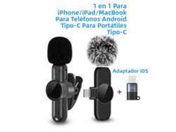 Micrófono de solapa inalámbrico 2.4G con cancelación de ruido, compatible con varios dispositivos. Mdug (compatible con iOS tipo CE)