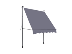 Toldo Plegable Con Brazo Articulado Y Fijación Mediante Abrazadera, 200x120cm, Gris.