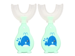 Juego De 2 Cepillos De Dientes De Silicona De Grado Alimenticio En Forma De U Para Niños De 6 A 12 Años, Cepillo De 360 Grados.