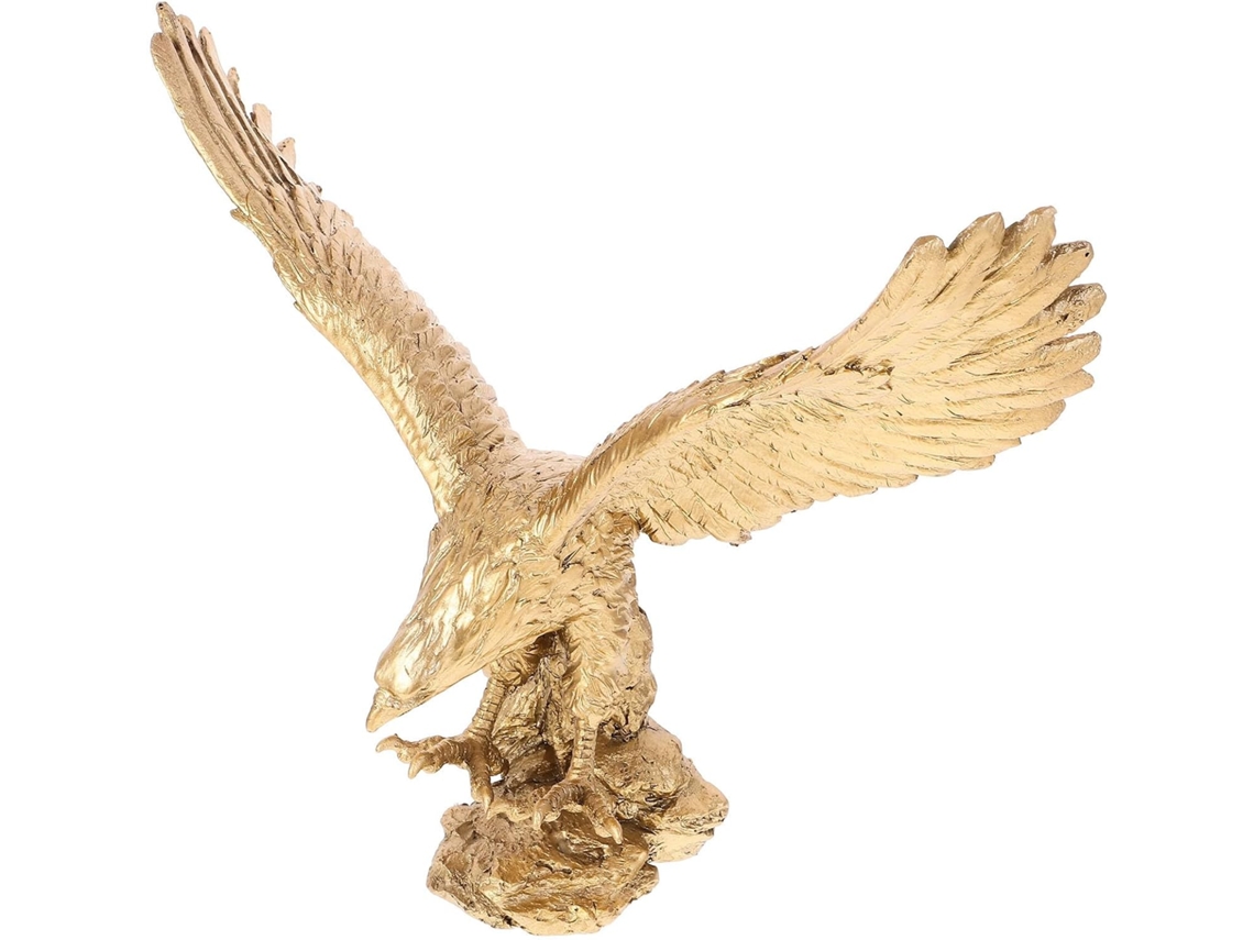 Figura Águila Resina Dorada Decoración Artesanal Oficina Otras Ocasiones Elegante Escultura Decorativa Soporte