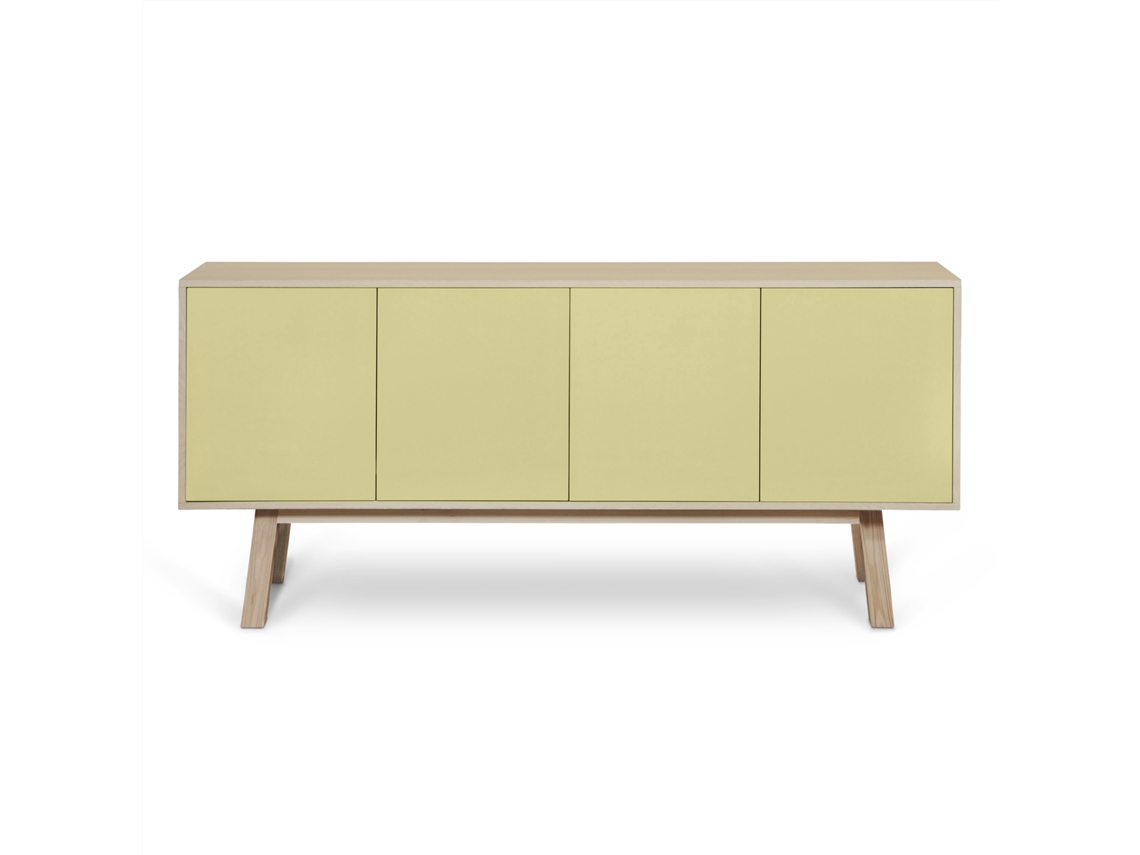 Aparador Alto MON PETIT MEUBLE FRANÇAIS con 4 Puertas (Rojo de Pluduno - Madera - 220 x 94 x 46 cm)